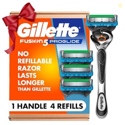 Gillette Fusion ProGlide Razor for Men, Handle + 4 Blade Refills, Holiday Gifts for Men