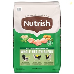NUTRISH DRY DOG FOOD REAL CHICKEN & VEGGIES RECIPE WHOLE HEALTH BLEND, 40 LB. BAG, (RACHAEL RAY)