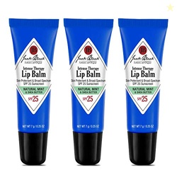 Jack Black Intense Therapy Lip Balm, 0.25-Oz., Pack of 3  Natural Mint & Shea Butter, SPF 25 Sun Protection, Lip Moisturizer, Hydrating Lip Balm with SPF, Long Lasting Treatment