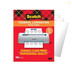 Scotch Thermal Laminating Pouches, 100 Count, Clear, 5 mil., Laminate Homemade Ornaments, Christmas Banners and Gift Tags, Ideal Holiday Supplies, Fits Letter Sized (8.9 in.  11.4 in.) Paper