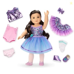 American Girl, Truly Me #111 Doll & Dance All Day Set, with Brown Eyes, Wavy Black-Brown Hair, Light Skin, Ages 6+