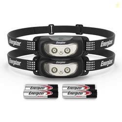 Energizer Universal+ LED Headlamp (2-Pack), Bright Head Lamp for Outdoors, Camping and Emergency Light, IPX4 Water Resistant (Batteries Included)