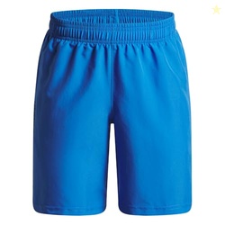Under Armour Boys' Woven Wordmark Shorts, (402) Blue Atlantis / / Black, Small