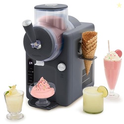 GREENPAN FROST ICE CREAM MAKER & SLUSHIE MACHINE, SOFT SERVE, SORBET, MARGARITAS, MILKSHAKES, FROZEN YOGURT, NO PRE-FREEZING, READY IN 15 MINS, 6 MODES, 7 TEXTURES, SELF-CLEANING, FAMILY SIZE, GRAY