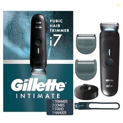 GILLETTE I7 INTIMATE MENS PREMIUM PUBIC HAIR TRIMMER, WATERPROOF LED BODY HAIR TRIMMER FOR MEN, MANSCAPING BODY GROOMER