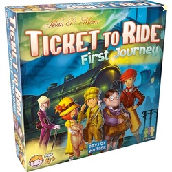 ASMODEE TICKET TO RIDE FIRST JOURNEY BOARD GAME - FUN AND EASY FOR YOUNG EXPLORERS! TRAIN STRATEGY GAME, FAMILY GAME FOR KIDS & ADULTS, AGES 6+, 2-4 PLAYERS, 15-30 MIN PLAYTIME