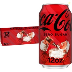 Coca-Cola Zero Sugar Soda, 12 fl oz Cans, 12 Pack - Classic Cola Soft Drink Fridge Pack
