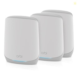 NETGEAR Orbi Whole Home Tri-Band WiFi 6 Mesh Network System (RBK663)  Router with 2 Satellite Extenders, Security Features, Coverage up to 6,600 sq. ft., 75 Devices - AX3800 (Up to 3.8Gbps)