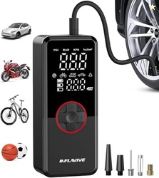 TIRE INFLATOR PORTABLE AIR COMPRESSOR,150PSI FASTER INFLATION CORDLESS TIRE AIR PUMP WITH DIGITAL GAUGE,AUTO SHUT-OFF,LED LIGHT,ELECTRIC AIR PUMP FOR CAR TIRES,SUV, MOTORCYCLE, BIKE, BALLS