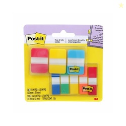 POST-IT 7100194200 FLAGS AND TABS VALUE COMBO, ASSORTED, PACK OF 136