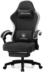 GTPLAYER GAMING CHAIR, COMPUTER OFFICE CHAIR WITH POCKET SPRING CUSHION, LINKAGE ARMRESTS AND FOOTREST, HIGH BACK ERGONOMIC COMPUTER CHAIR WITH LUMBAR SUPPORT TASK CHAIR WITH FOOTREST