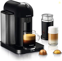 NESPRESSO VERTUO COFFEE AND ESPRESSO MAKER BY BREVILLE, MATTE BLACK WITH AEROCCINO MILK FROTHER