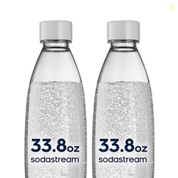 sodastream White 1L Slim Carbonating Bottles Twin Pack, Pack of 2