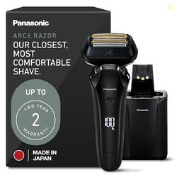 PANASONIC ARC6 ELECTRIC RAZOR FOR MEN FACE, WET/DRY SHAVERS FOR MEN WITH FOIL SHAVER, PREMIUM AUTOMATIC CLEANING AND CHARGING STATION, ULTRA-FAST 6-BLADE & POP-UP TRIMMER - ES-LS9A-K (BLACK)