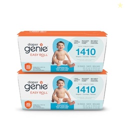 Diaper Genie Easy Roll Carton Refill (2-pack)| 30 Bags | Holds 1410 Newborn Diapers | Odor Control | Fits Signature & Platinum Pails