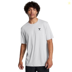 Under Armour Men's Project Rock Simple Branded Short Sleeve T Shirt, (011) Mod Gray Medium Heather / / Black, Large