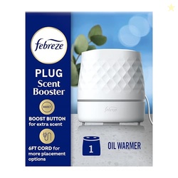 Febreze Plug Scent Booster in White, Continuous Scent Device Oil Diffuser, Compatible with Febreze Air Freshener Plug in Refills, Giftable for Holidays