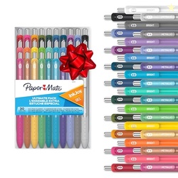 Paper Mate InkJoy Gel Pens Ultimate Pack,Retractable,Featuring Classic, Bright!, and Metallic Inks, Assorted, 30 Count - Perfect for Writing, Doodling, Bullet Journaling, Glitter, Sparkle, Writing Fun