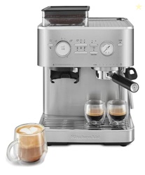 KITCHENAID SEMI AUTOMATIC ESPRESSO MACHINE WITH BURR GRINDER, 2.5L, BRUSHED STAINLESS STEEL, KES6551SX