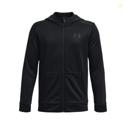 Under Armour Boys ArmourFleece Full Zip Hoodie, (001) Black / / Black, Youth X-Large