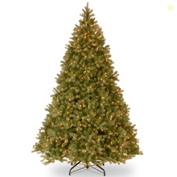 National Tree Company 10 ft Pre-Lit Downswept Douglas Fir Artificial Christmas Tree, 1,000 Clear Lights, 3,933 Tips, Includes Stand, Green
