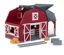 Terra by Battat - Wooden Animal Barn Toy Set with 20 Pieces - Farm Animals Toys for Kids 3-5 Years - Foldable Roof, Hay Bales, Pulley & Fences - Screen-Free Toddler Toys for Pretend Play