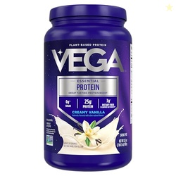 Vega Original Essential Protein - 25g Plant-Based Protein, Creamy Vanilla, 20 Servings, Vegan Non-GMO Drink Mix, Smoothie & Shake Ready, Gluten Free, Dairy Free, 32.5oz (Packaging May Vary)