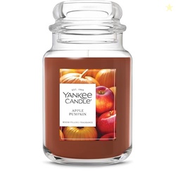 Yankee Candle Apple Pumpkin, Thanksgiving Scented Candle, 22oz Large Jar with up to 150 Hour Burn Time, Giftable