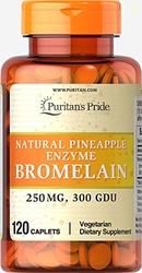 Puritans Pride Natural Pineapple Enzyme Bromelain Caplets, 120 Count