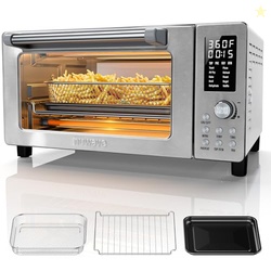 Nuwave Bravo Pro Convection Air Fryer Toaster Oven Combo, 2025 New and Improved, 10-in-1, 50-450F Temp Controls, Quick & Even Crisp Technology, 21Qt Capacity, Stainless Steel, PFAS Free