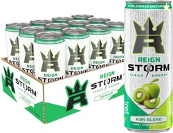 REIGN STORM, KIWI BLEND, FITNESS & WELLNESS ENERGY DRINK, 12 FL OZ (PACK OF 12)