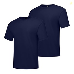 Hanes Men's Short Sleeve Beefy-T(Pack of 2), Navy, Large