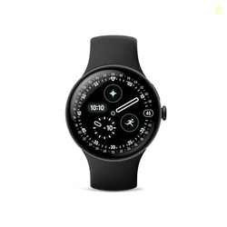 Google Pixel Watch 4 (41mm) - Android Smartwatch - Heart Rate and Sleep Tracking - 30-Hour Battery - Fitness Tracking - Google AI - Matte Black Aluminum Case - Obsidian Active Band - LTE (2025 Model)