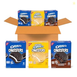 OREO Cakesters Soft Snack Cakes Variety Pack, Christmas Stocking Stuffers, 3-5 Count Packs (15 Total Snack Packs, 5 Per Flavor)