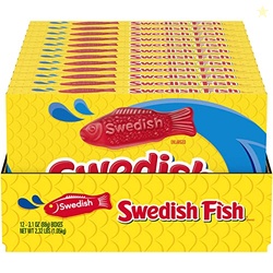 SWEDISH FISH Soft & Chewy Candy, Bulk Candy, 12 - 3.1 oz Boxes