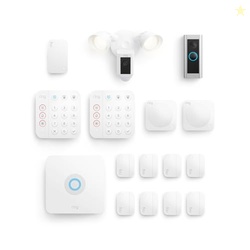 Ring Alarm 14-Piece Kit with Ring Wired Doorbell Pro and Ring Floodlight Cam Wired Plus