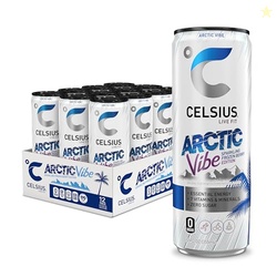 CELSIUS ARCTIC VIBE Sparkling Frozen Berry, Sugar Free Energy Drink, 12 Fl Oz (Pack of 12)