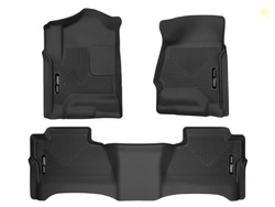 Husky Liners Weatherbeater Floor Mats | Fits 2014 - 2018 Chevrolet Silverado & GMC Sierra 1500 Crew Cab; 15-19 Silverado/Sierra 2500/3500 Crew Cab (Footwell Cvg) | Front & 2nd Row, 3-pc Black - 98231
