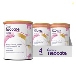 Nutricia Neocate Infant - Hypoallergenic, Amino Acid-Based Baby Formula - Well-Tolerated & Supports Normal Growth - Infant Formula with DHA, ARA & Iron - 14.1 oz can (Pack of 4)