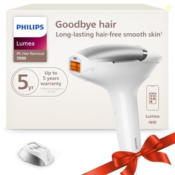 Philips Lumea 7000 Series IPL Hair Removal Device, Permanent Laser Hair Reduction for Women & Men, Easy and Comfortable Use at Home, SenseIQ, Uniquely Curved Attachment for Body, BRI931/03