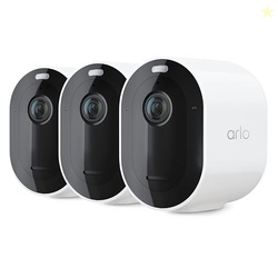 Arlo Pro 5S Spotlight Security Camera 2K HDR | Outdoor | Wireless | Dual-Band Wi-Fi Connects to Strongest Network|12X Zoom, 2-Way Audio, Color Night Vision,Live Stream(White, 3 Cameras)