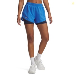 Under Armour Women's Fly by 2-in-1 Shorts, (402) Blue Atlantis/Washed Navy/Reflective, XX-Large