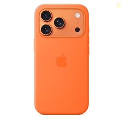 Apple iPhone 17 Pro Silicone Case with MagSafe and Camera Control: Lightweight Phone Case, Wireless Charging Compatible, Smooth Matte Finish; Orange