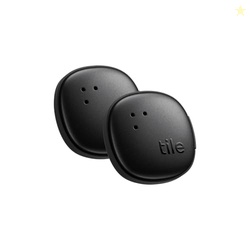 TILE BY LIFE360 STICKER - SMALL BLUETOOTH TRACKER, REMOTE FINDER AND ITEM LOCATOR FOR BIKES, GLASSES AND MORE. BOTH IOS AND ANDROID COMPATIBLE. PHONE FINDER. 2-PACK (BLACK)