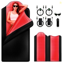 INTEO Dual Red Light Therapy Mat Full Body, 74'' x 34'' Whole Infrared Light Therapy 3 Modes Intensity Red Light with 9 Timing Function, 660nm 850nm Home Red Light Blanket for Body Skin Muscle Joint