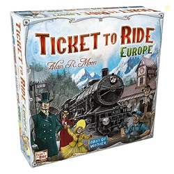 Asmodee Ticket to Ride Europe Board Game - Embark on a Railway Adventure Across The Continent! Fun Family Strategy Game for Kids & Adults, Ages 8+, 2-5 Players, 30-60 Min Playtime