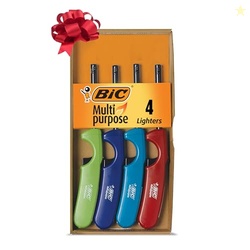BIC Multi-Purpose Lighters, Reliable and Safe Candle Lighter, Assorted Colors, 4-Pack (Colors May Vary)