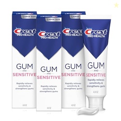 Crest Sensitive and Gum Toothpaste 4.8 oz (3 Pack), Relieves Sensitivity, Strengthens Gums, Anticavity, Clinically Proven, Antibacterial Toothpaste