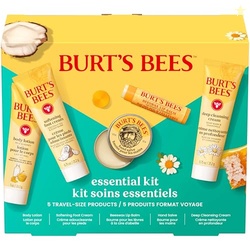 Burt's Bees Christmas Gifts - Essentials Everyday Set, 5 Travel Size Products for Stocking Stuffers - Deep Cleansing Cream, Hand Salve, Body Lotion, Foot Cream and Original Lip Balm