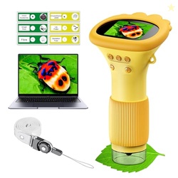 WINWEND Kids Microscope Pocket Microscope -1000X Portable Microscope for Kid | Photo and Video Mini Microscopes | 2'' Digital Little Scientist Microscopes for 3-10 Age Years Old Boys Girls Toys Gifts